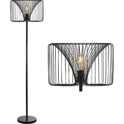 Jonathan Y Gridley 61" Metal Led Floor Lamp, Black