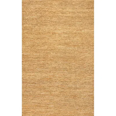 Jonathan Y Griffin Rustic Farmhouse Woven Jute Solid Area Rug In Gold