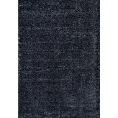 Jonathan Y Groovy Solid Shag Area Rug In Blue
