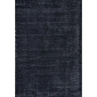 Jonathan Y Groovy Solid Shag Area Rug In Dark Navy