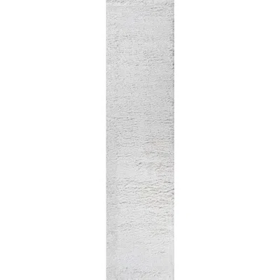 Jonathan Y Groovy Solid Shag Area Rug In Ivory