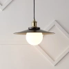 Jonathan Y Hadley 14.5" 1-light Scandinavian Farmhouse Iron/frosted Glass Led Pendant, Oil Rubbed Bronze/brass