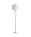 Jonathan Y Haines 60" Modern Circle Marble/metal Led Floor Lamp In Gold Leaf,white