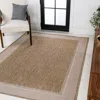 Jonathan Y Hali Coastal Casual Wide Stripe Border Beige/cream Indoor/outdoor Area Rug