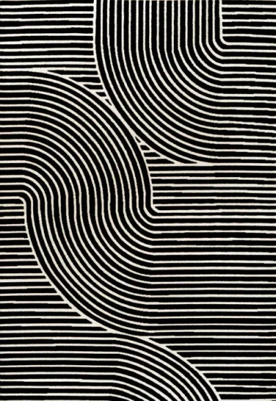 Jonathan Y Hallie High-low Minimalist Curve Geometric Indoor/outdoor Area Rug In Black
