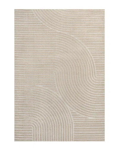 Jonathan Y Hallie High-low Minimalist Curve Geometric Indoor/outdoor Area Rug In Beige