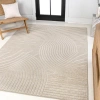 Jonathan Y Hallie High-low Minimalist Curve Geometric Indoor/outdoor Area Rug In Beige/cream