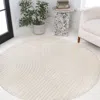 Jonathan Y Hallie High-low Minimalist Curve Geometric Indoor/outdoor Round Area Rug