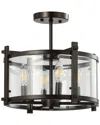 Jonathan Y Hampdon 15in Modern Drum Led Flush Mount