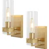 Jonathan Y Harper 1-light Coastal Minimalist Iron/glass Led Sconce In Brass Gold