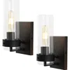 Jonathan Y Harper 4in Set Of 2 1-light Modern Farmhouse Iron/glass Led Sconce In Oil Rubbed Bronze