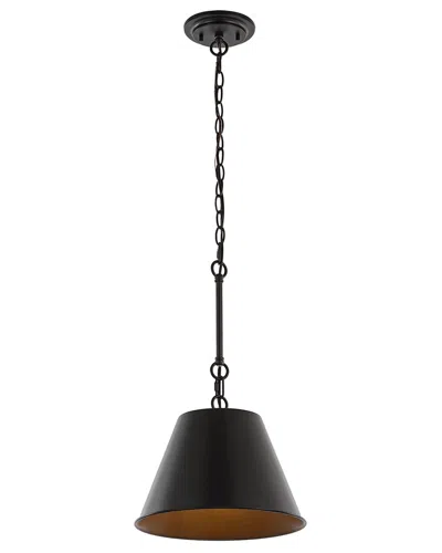 Jonathan Y Harper 12in 1-light Industrial Farmhouse Iron Led Pendant In Bronze