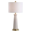 Jonathan Y Hartley 29" Ceramic Column Led Table Lamp In Cream