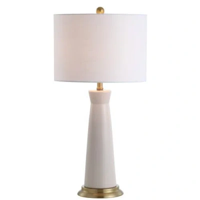 Jonathan Y Hartley 29" Ceramic Column Led Table Lamp In Cream