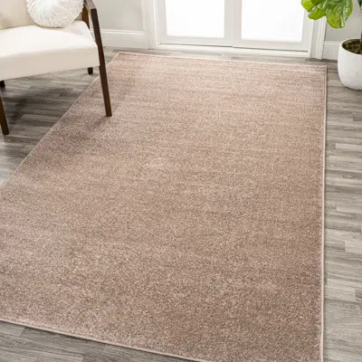 Jonathan Y Haze Solid Low-pile Area Rug In Beige/pearl