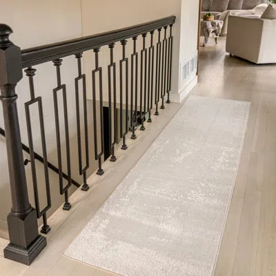 Jonathan Y Haze Solid Low-pile Area Rug In Eggshell/ivory
