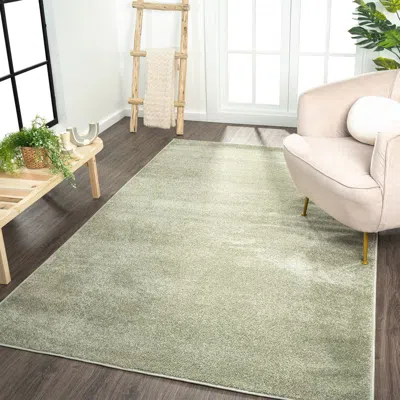 Jonathan Y Haze Solid Low-pile Area Rug In Jade/green