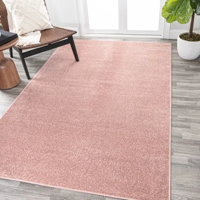 Jonathan Y Haze Solid Low-pile Area Rug In Pink/magenta