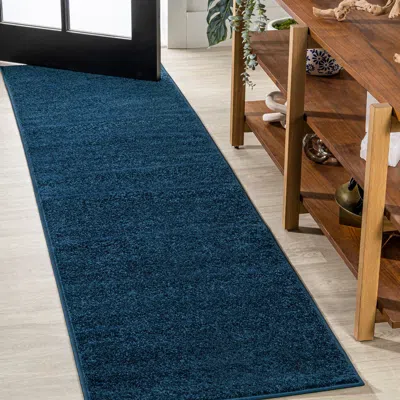 Jonathan Y Haze Solid Low-pile Area Rug In Sapphire/blue