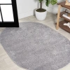 Jonathan Y Haze Solid Low-pile Oval Area Rug In Charcoal/gray