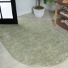 Jonathan Y Haze Solid Low-pile Oval Area Rug In Jade/green