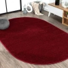 Jonathan Y Haze Solid Low-pile Oval Area Rug In Red/vermillion
