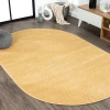 Jonathan Y Haze Solid Low-pile Oval Area Rug In Yellow/amber