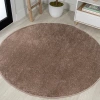 Jonathan Y Haze Solid Low-pile Round Area Rug In Brown