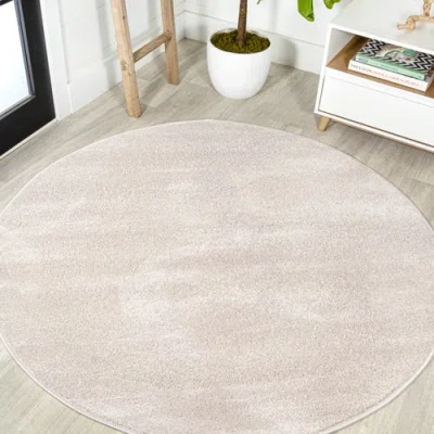 Jonathan Y Haze Solid Low-pile Round Area Rug In Gray