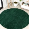 Jonathan Y Haze Solid Low-pile Round Area Rug In Green