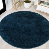 Jonathan Y Haze Solid Low-pile Round Area Rug In Blue