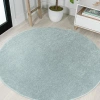 Jonathan Y Haze Solid Low-pile Round Area Rug In Green