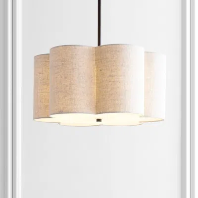 Jonathan Y Heather 20" Adjustable Metal Led Pendant In Brown