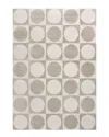 Jonathan Y Helena Modern Geometric Circles In Squares High-low Area Rug In Beige