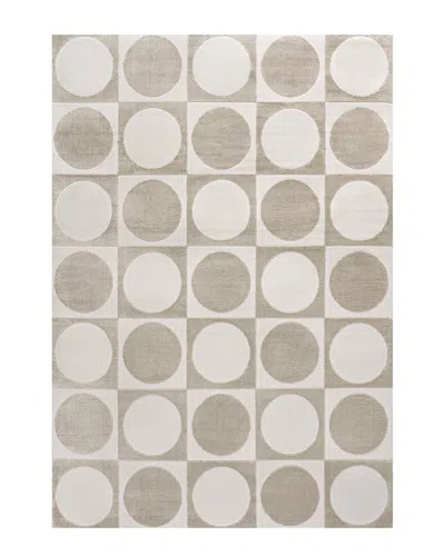 Jonathan Y Helena Modern Geometric Circles In Squares High-low Area Rug In Beige