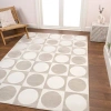 Jonathan Y Helena Modern Geometric Circles In Squares High-low Area Rug In Beige/cream