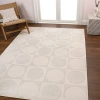 Jonathan Y Helena Modern Geometric Circles In Squares High-low Beige/cream 4 Ft. X 6 Ft. Area Rug In White/cream