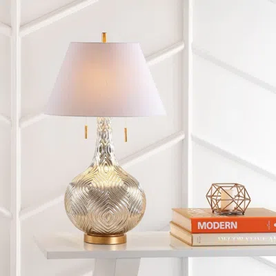 Jonathan Y Highland 30.75" Gourd Glass Led Table Lamp In Gold