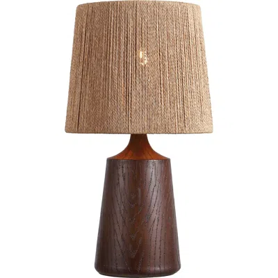 Jonathan Y Highland Cottage Tapered Resin/metal Led Table Lamp With Paper Rope Shade In Brown