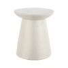 Jonathan Y Hollie 18" Minimalist Modern Drum Accent Table Pedestal, White Frosted