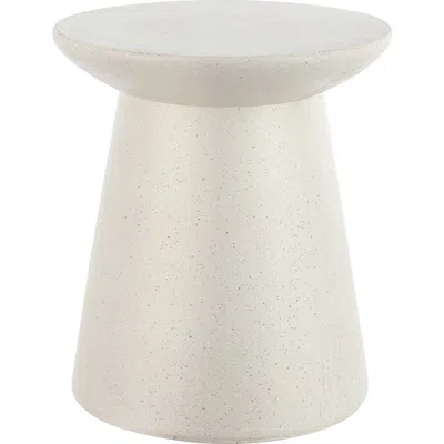 Jonathan Y Hollie 18" Minimalist Modern Drum Indoor/outdoor Accent Table Pedestal In Cream Terrazzo