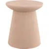 Jonathan Y Hollie 18" Minimalist Modern Drum Indoor/outdoor Accent Table Pedestal In Pink Frosted