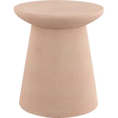 Jonathan Y Hollie 18" Minimalist Modern Drum Indoor/outdoor Accent Table Pedestal In Pink Frosted