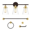 Jonathan Y Hollis 23.75" 3-light Traditional Farmhouse Vanity Light With Bathroom Hardware Accessory Set, Oil R