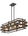Jonathan Y Horizon 34in 4-light Rustic Farmhouse Iron Led Pendant In Brown