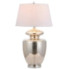 Jonathan Y Hughes 31" Glass Led Table Lamp, Mercury Glass In Mercury Silver/ivory