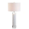 Jonathan Y Designs Hunter 32in Marble & Crystal Table Lamp In White/clear