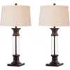 Jonathan Y Hunter 32" Metal/glass Led Table Lamp In Bronze/clear