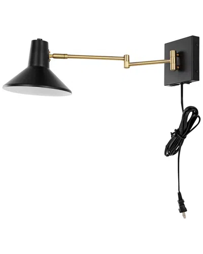Jonathan Y Hygge 16in Usb Charging Port Led Sconce In Black