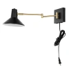 Jonathan Y Hygge Swing Arm 1-light Modern Midcentury Iron Usb Charging Port Led Sconce In Black